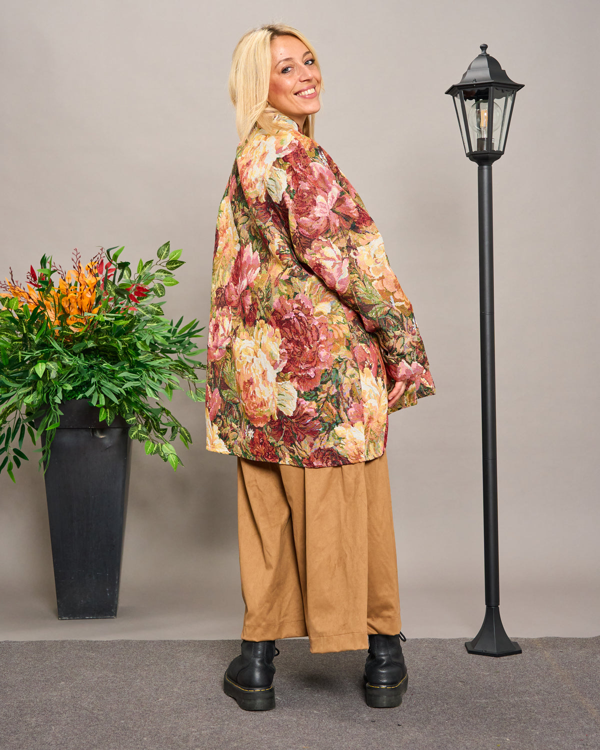 Oversized Floral Gobelin Jacket