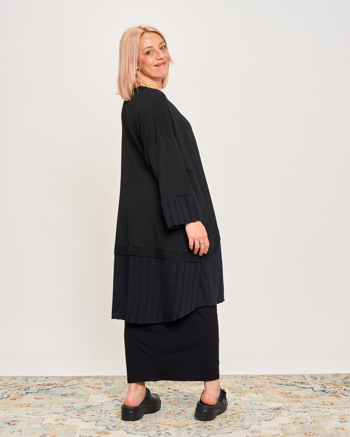 Oversized Sweatshirt with Embossed Appliqués