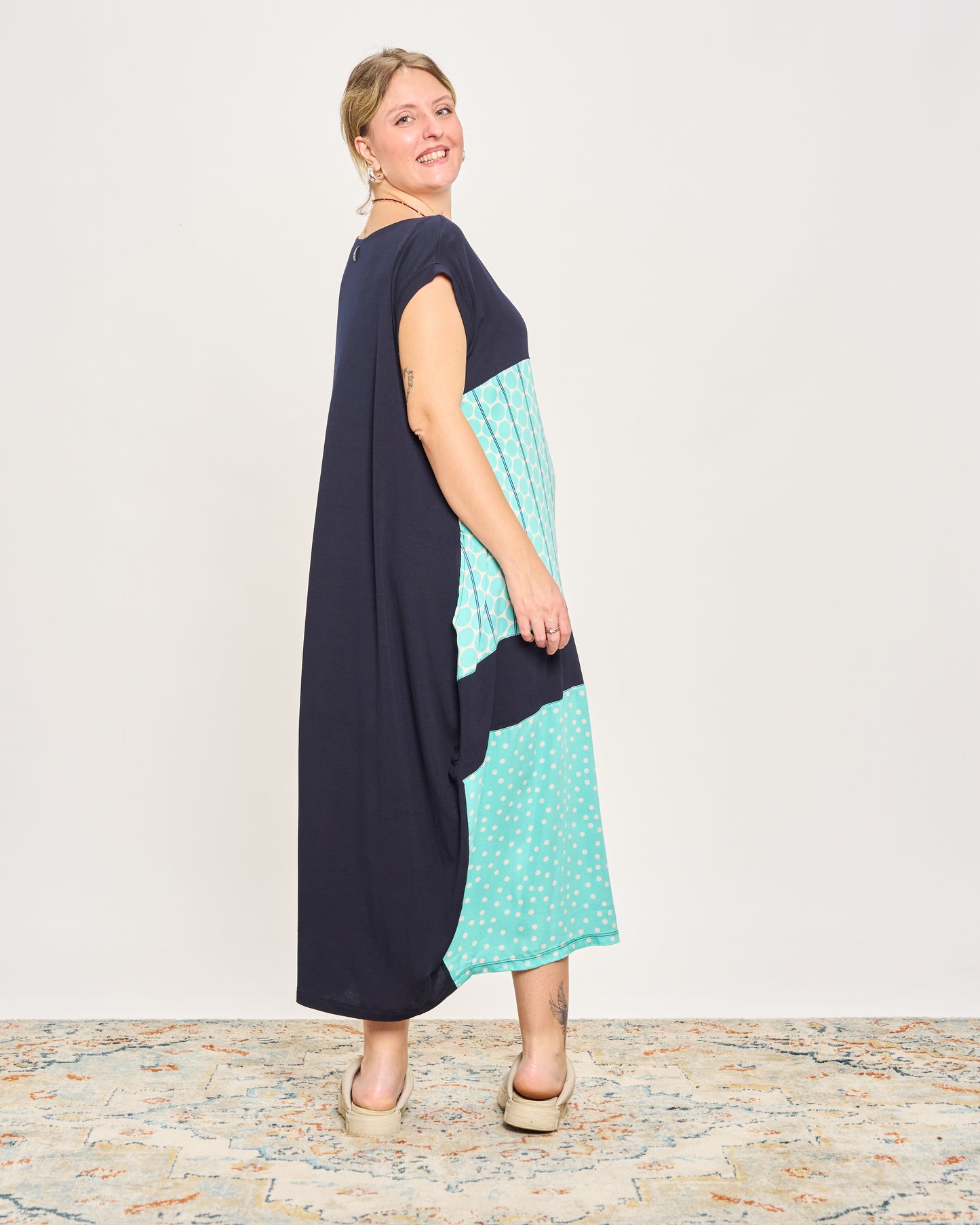 Abito Lungo con Patchwork Fantasia