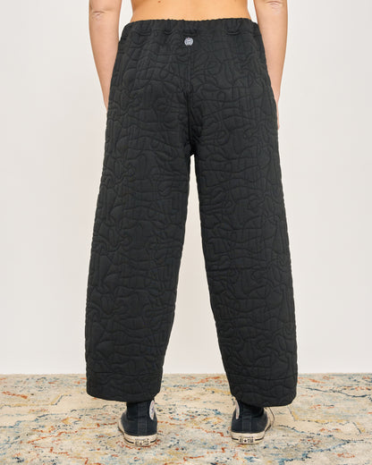 Crop Trousers in Matelassé Pattern