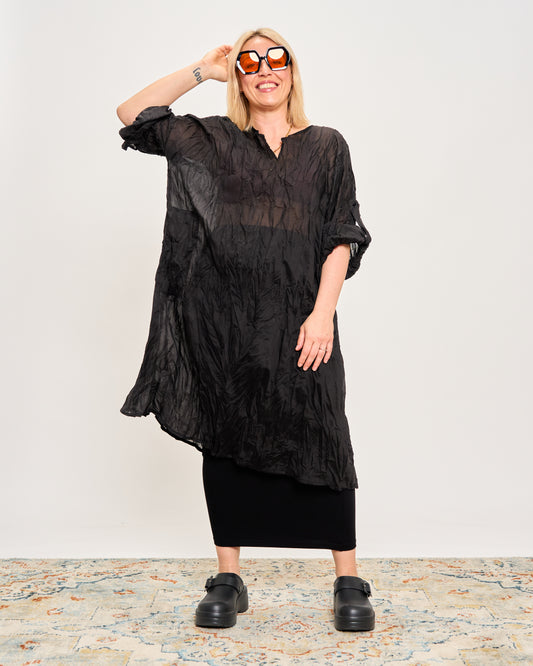 Gathered Caftan with Pintucks