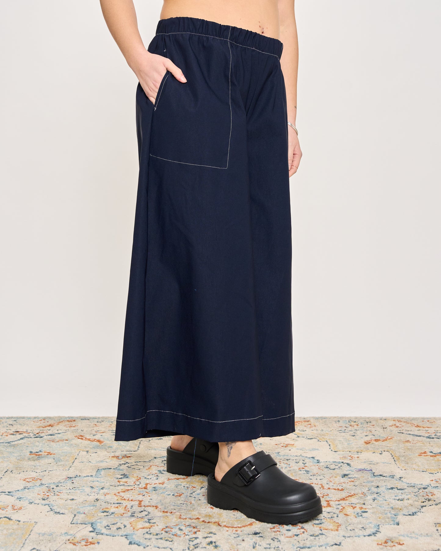 Stretch Cotton Blend Trousers