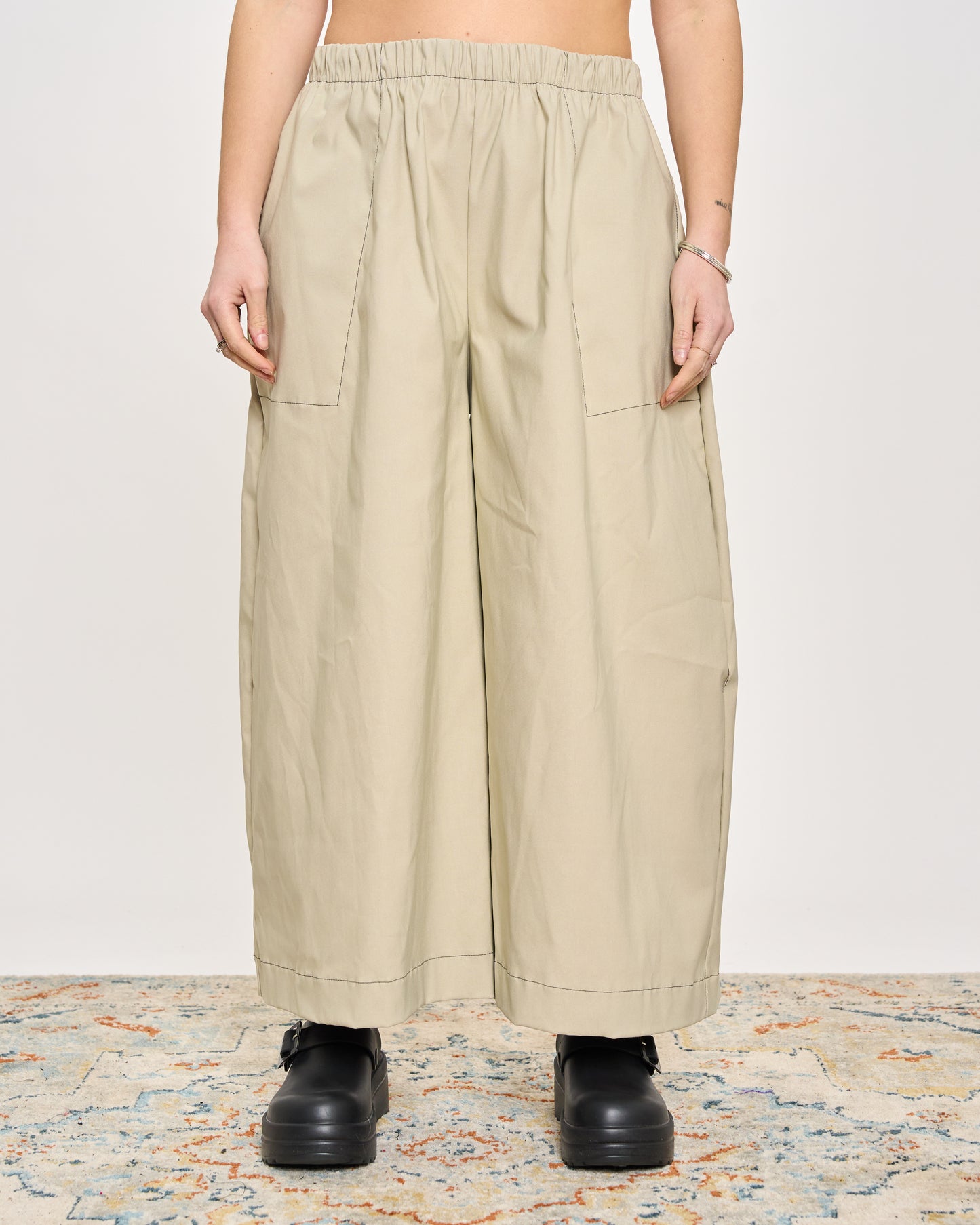 Stretch Cotton Blend Trousers