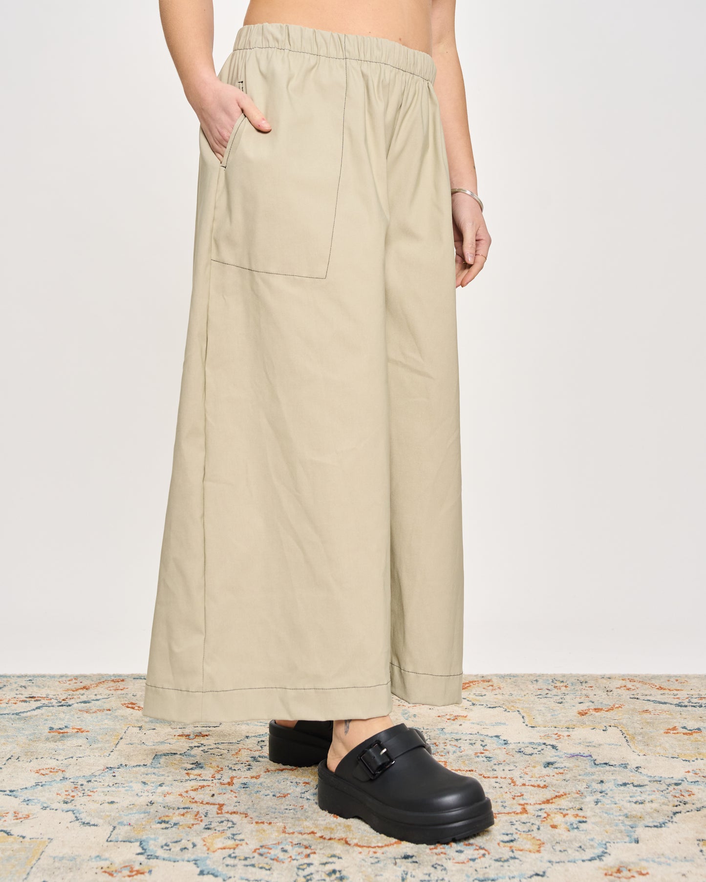 Stretch Cotton Blend Trousers