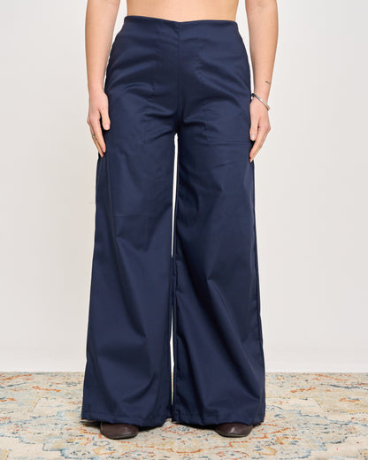 Pantalone a Zampa in Cotone Stretch