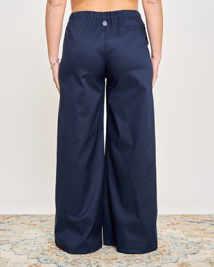 Pantalone a Zampa in Cotone Stretch
