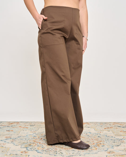 Pantalone a Zampa in Cotone Stretch