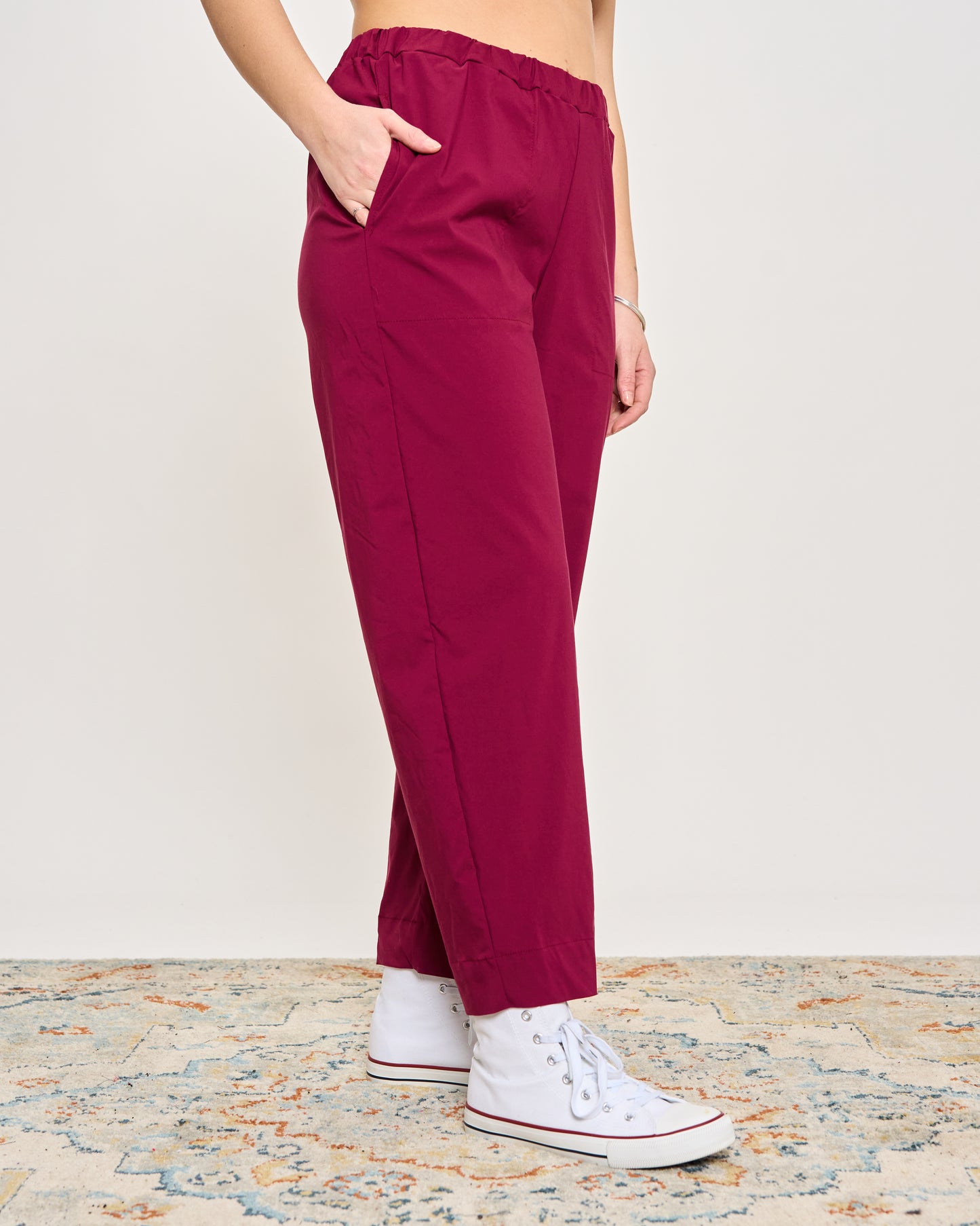 Pantaloni Crop in Bengalina Elasticizzata