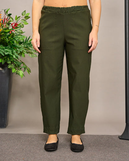 Pantalone Crop in Bengalina Elasticizzata