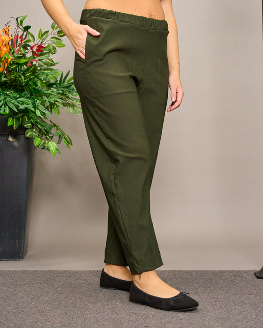 Pantalone Crop in Bengalina Elasticizzata