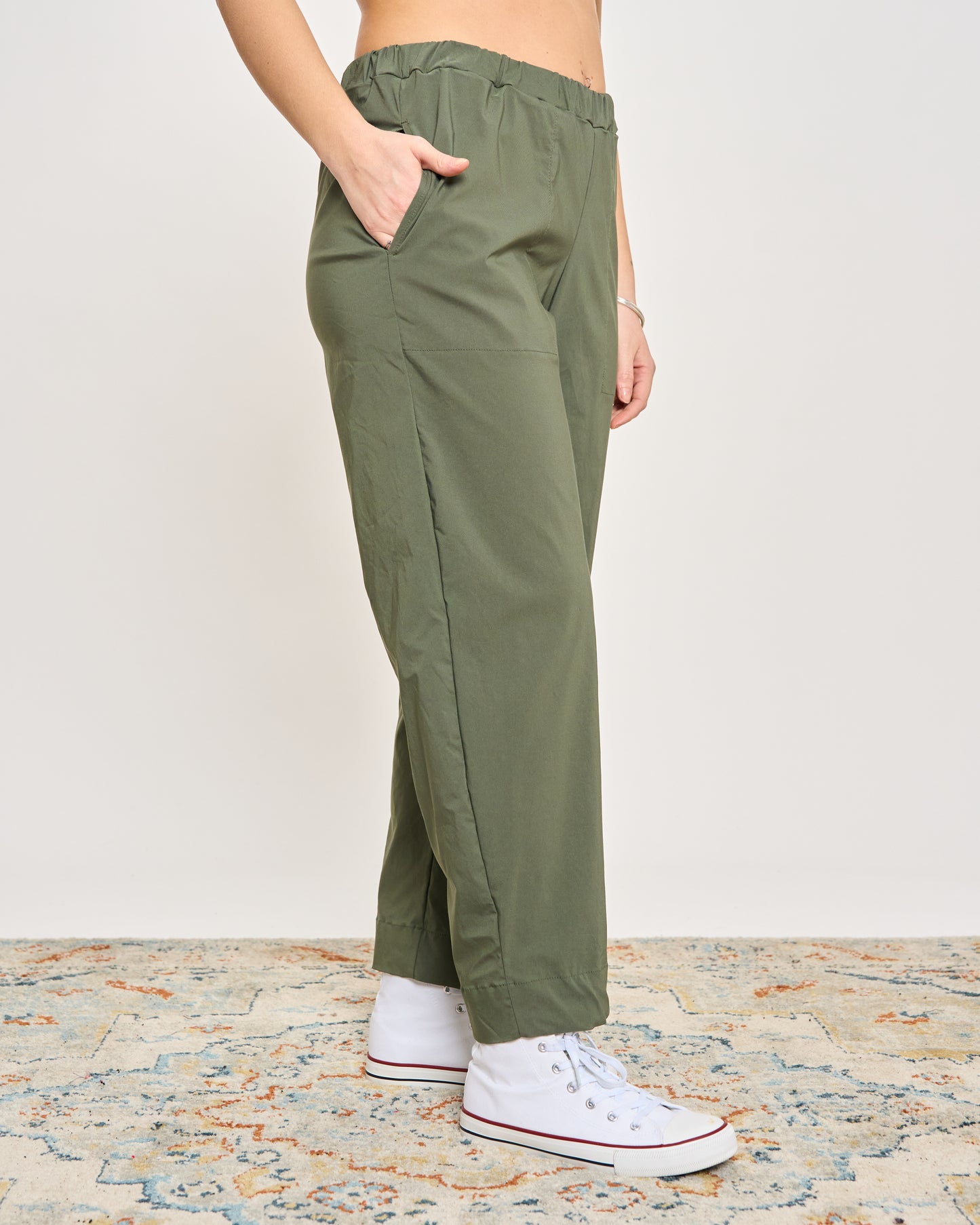 Pantaloni Crop in Bengalina Elasticizzata