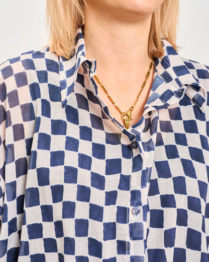 Camicia Over Modello Maschile a Quadri