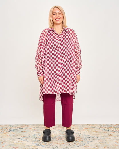 Camicia Over Modello Maschile a Quadri