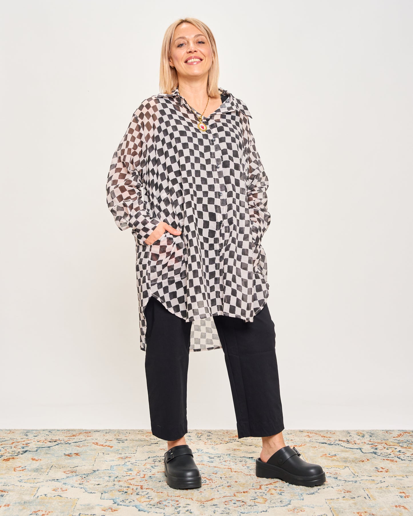 Camicia Over Modello Maschile a Quadri