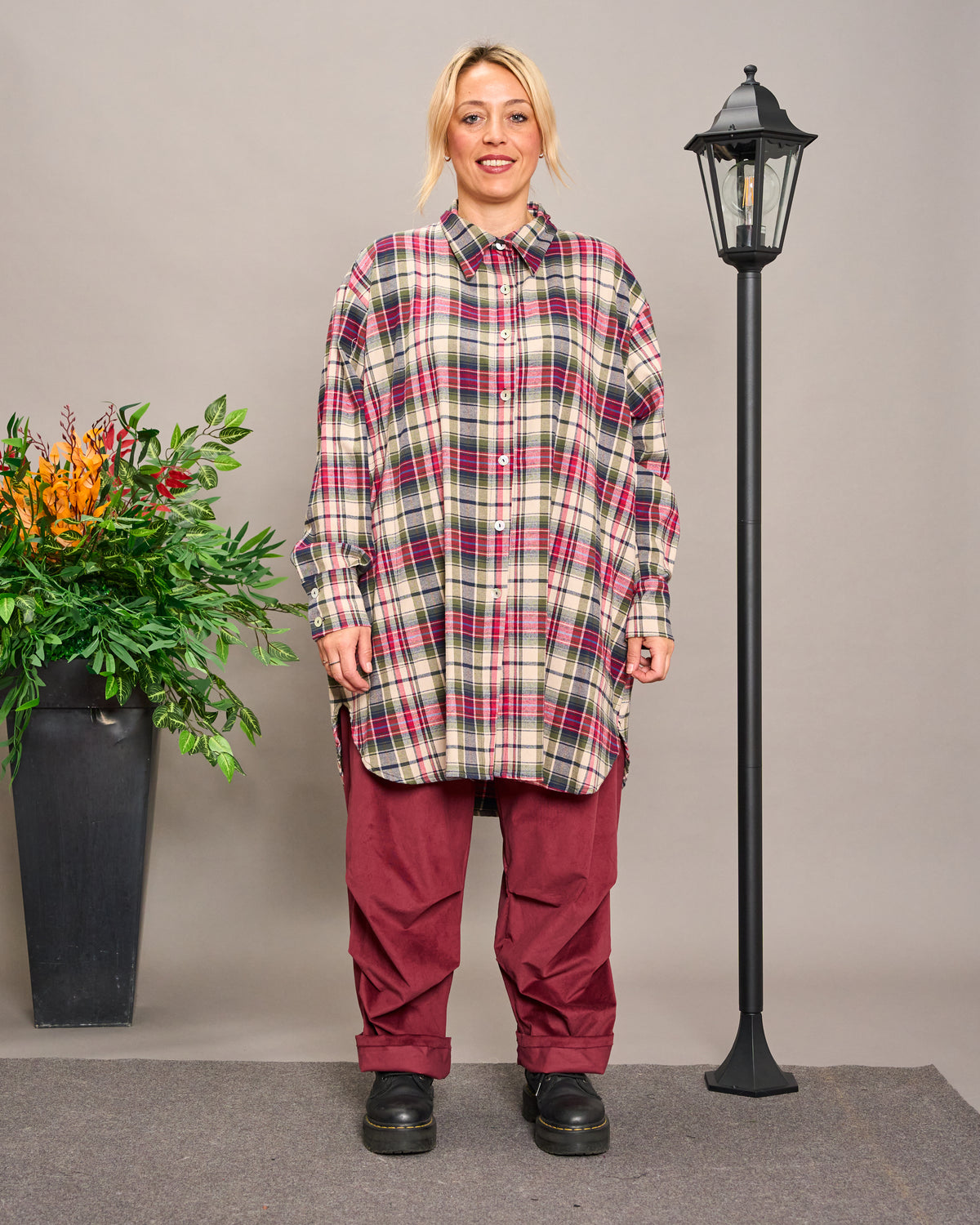 Camicia Over Modello Maschile Tartan