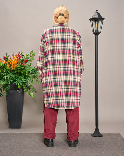 Camicia Over Modello Maschile Tartan