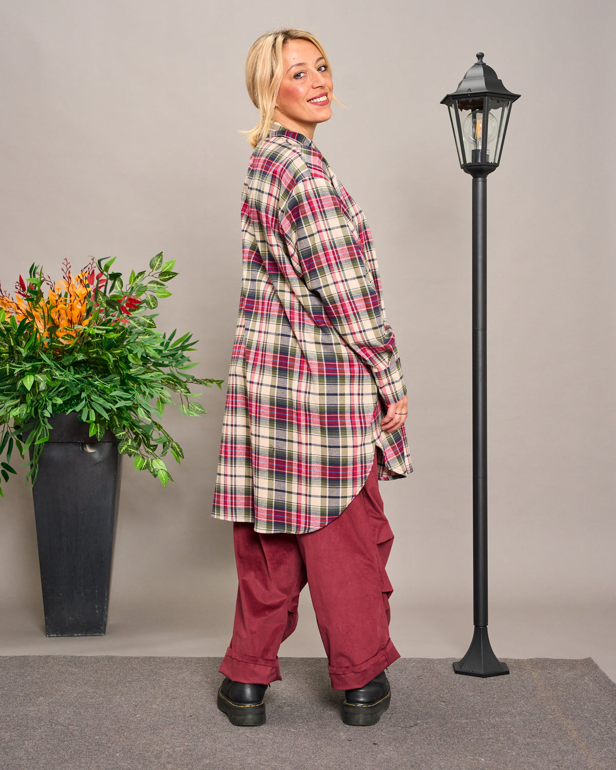 Camicia Over Modello Maschile Tartan