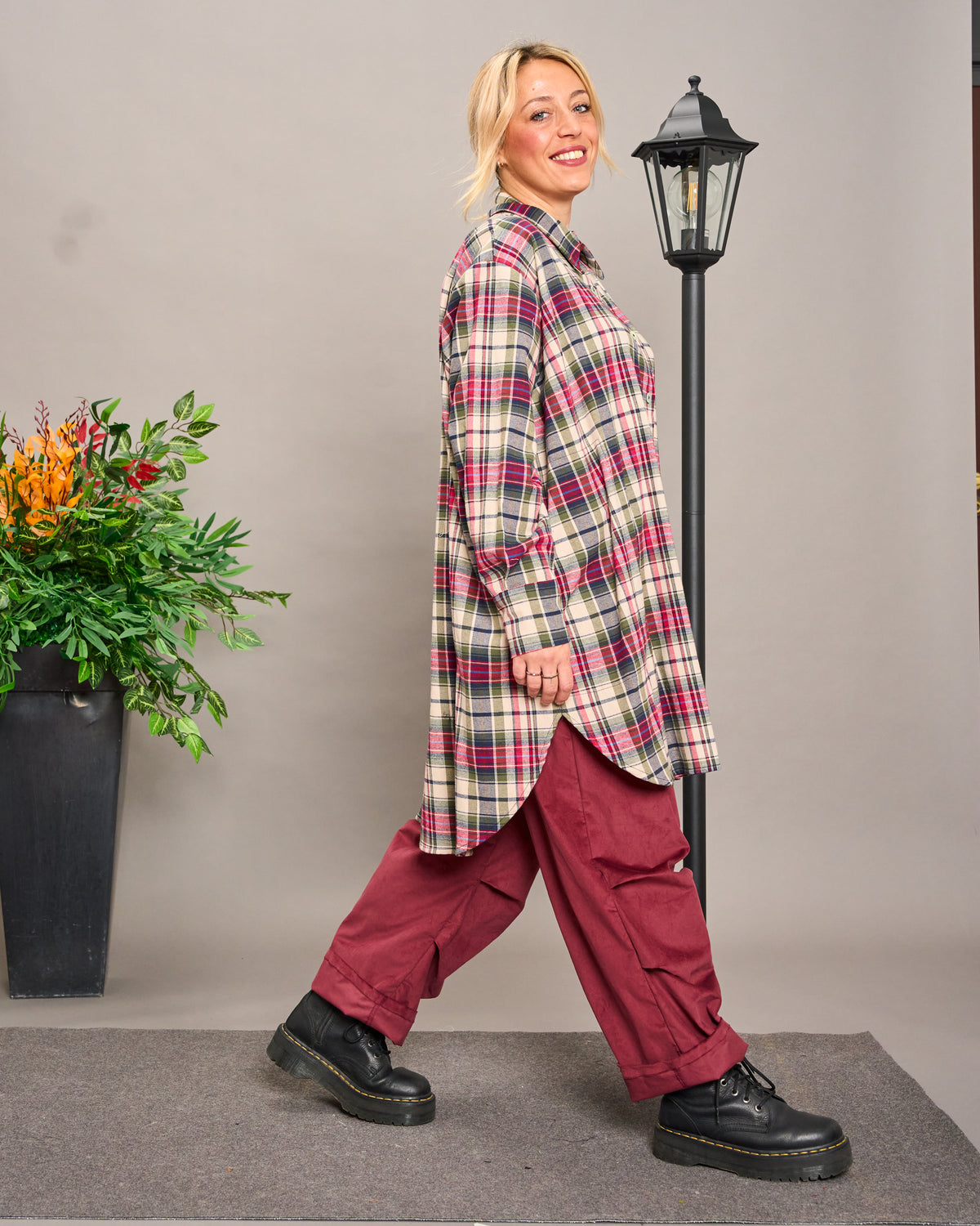 Camicia Over Modello Maschile Tartan