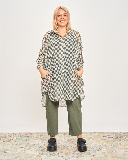 Camicia Over Modello Maschile a Quadri