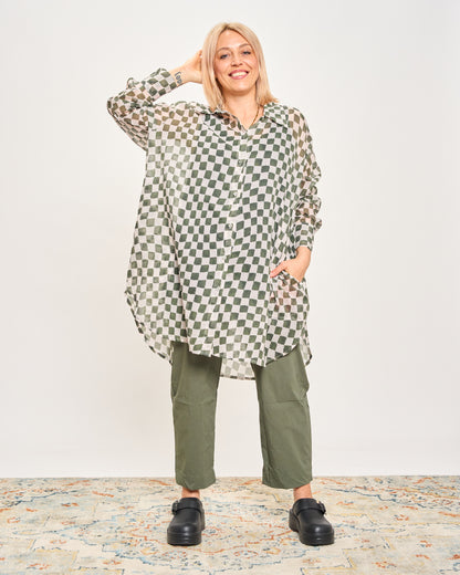 Camicia Over Modello Maschile a Quadri