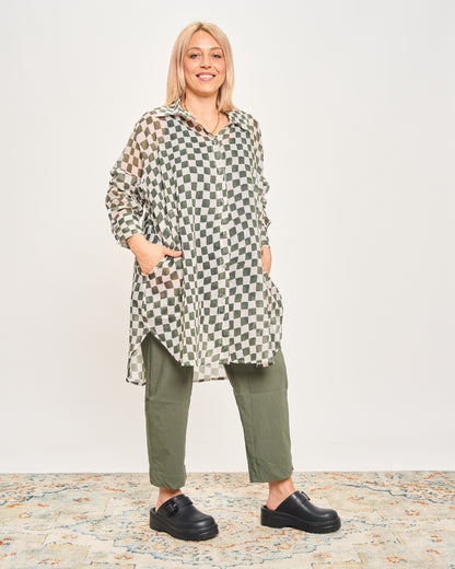 Camicia Over Modello Maschile a Quadri
