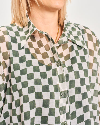 Camicia Over Modello Maschile a Quadri
