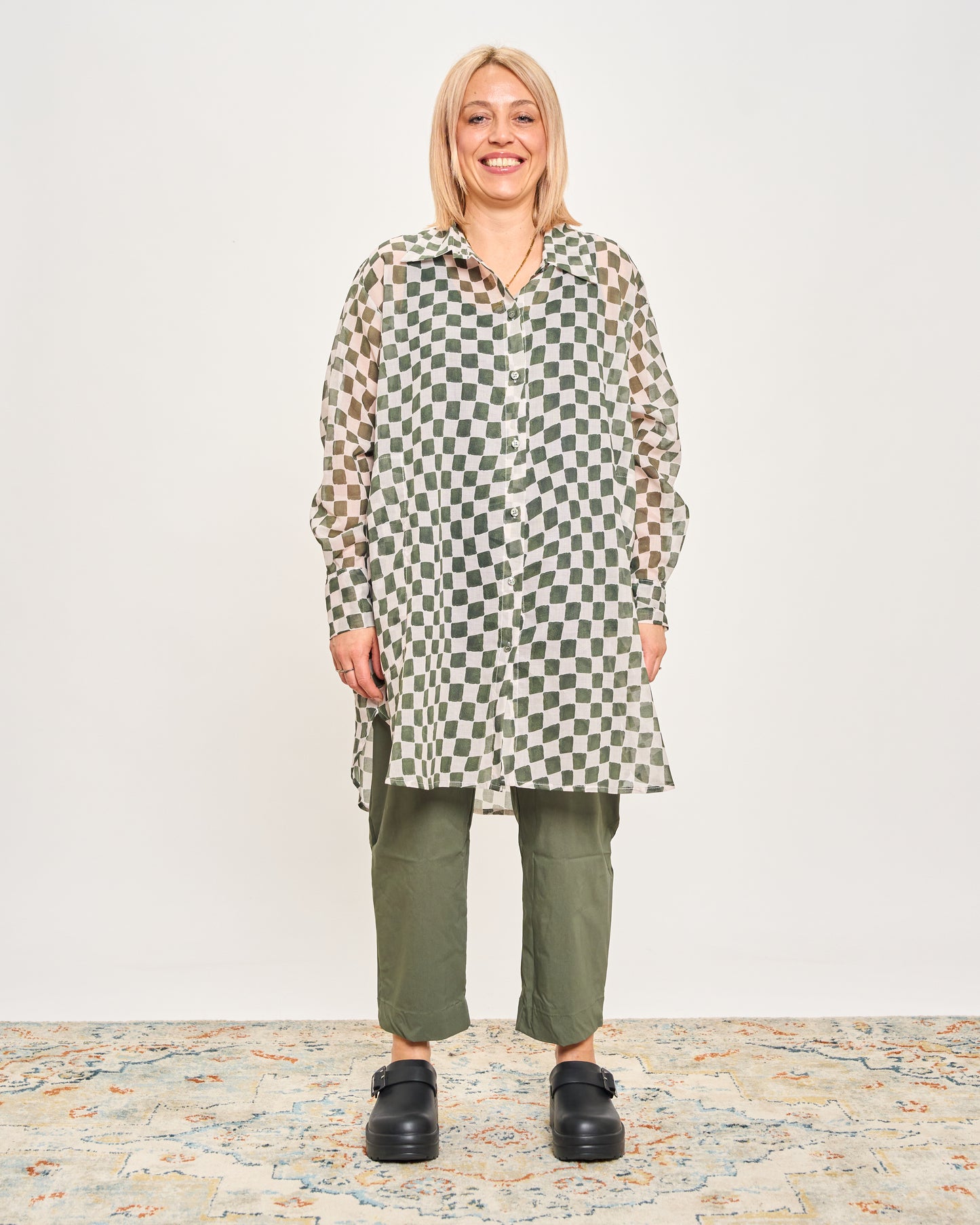 Camicia Over Modello Maschile a Quadri