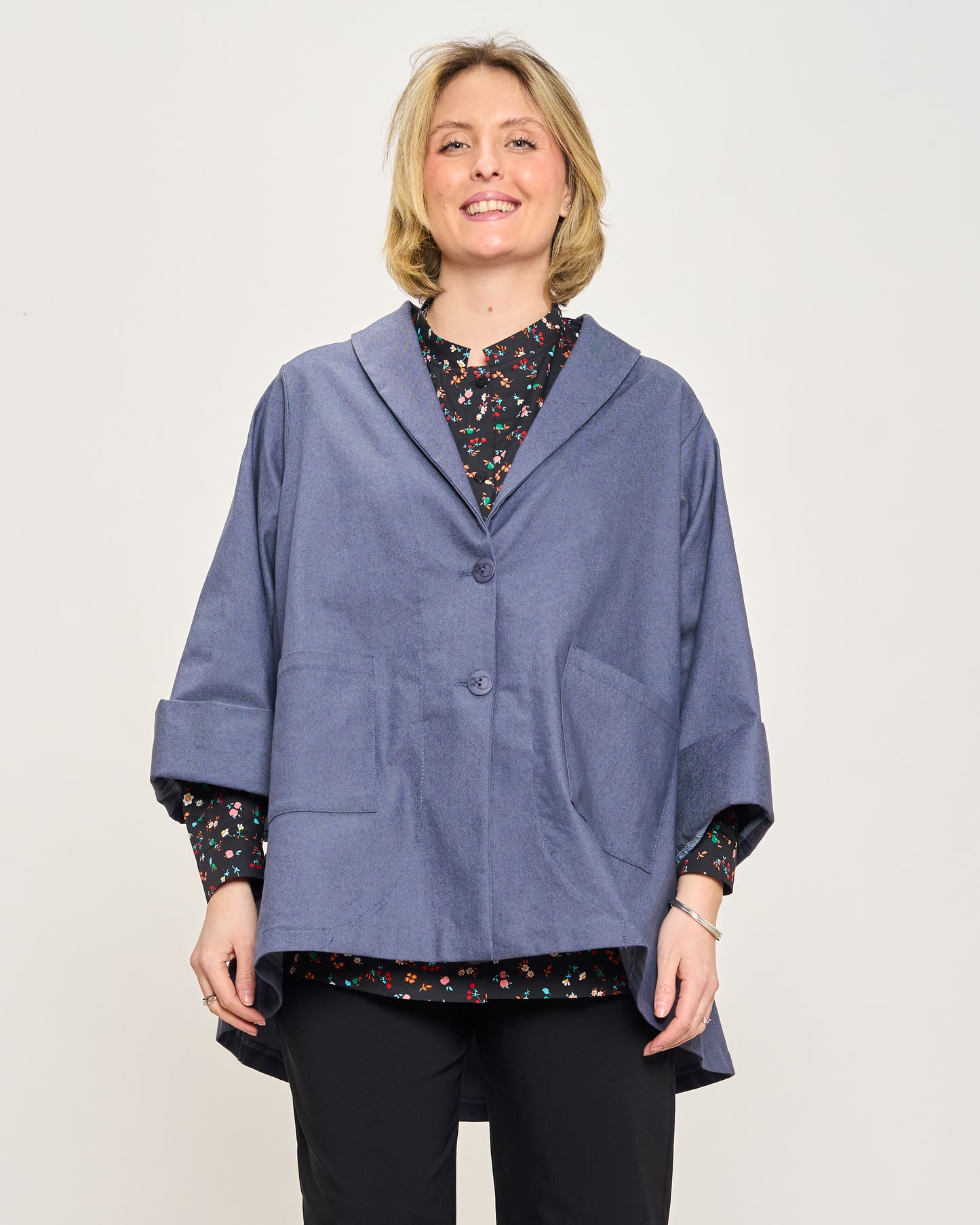 Flared Jacket in Stretchy Denim