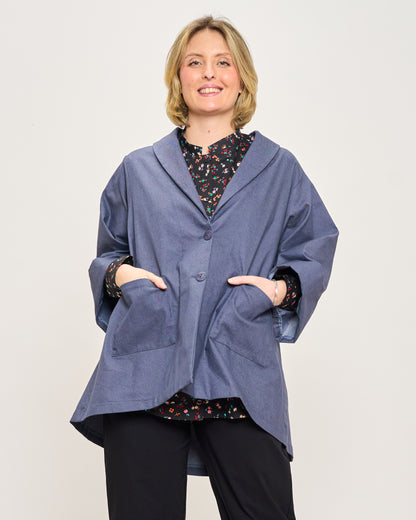 Flared Jacket in Stretchy Denim