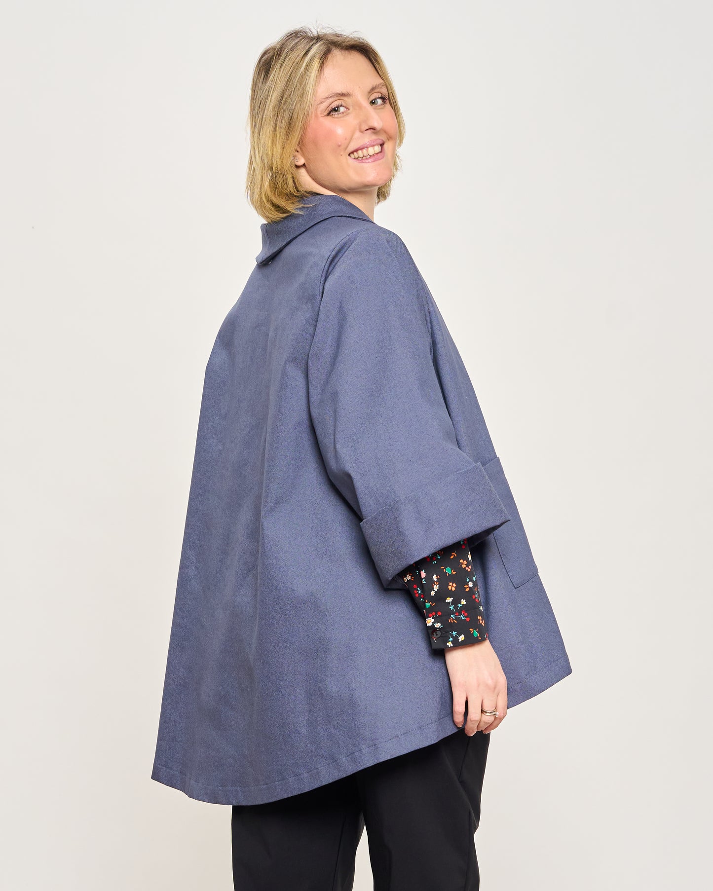 Flared Jacket in Stretchy Denim