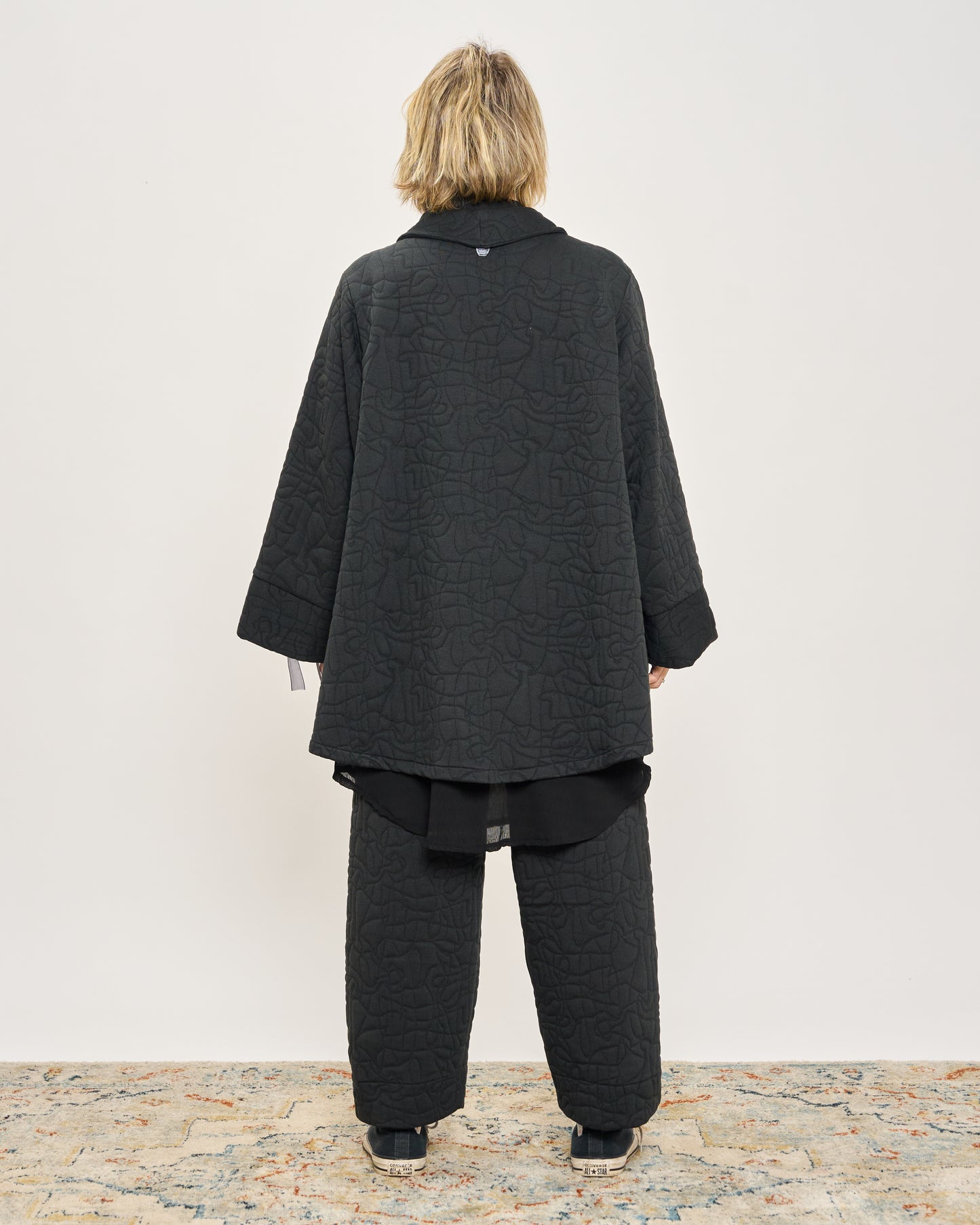 Flared Jacket in Matelassé Fleece