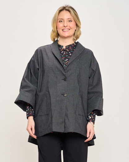 Flared Jacket in Stretchy Denim