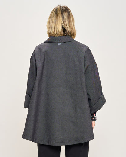 Flared Jacket in Stretchy Denim
