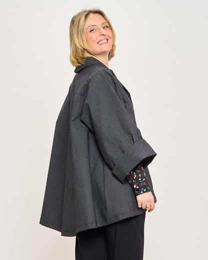 Flared Jacket in Stretchy Denim