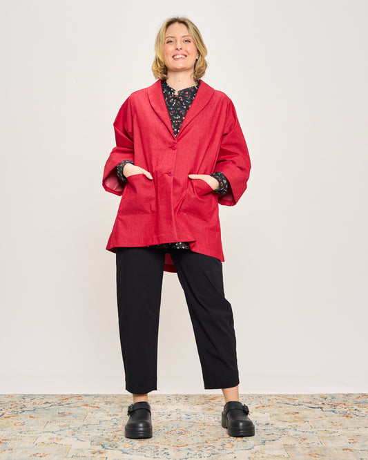 Flared Jacket in Stretchy Denim