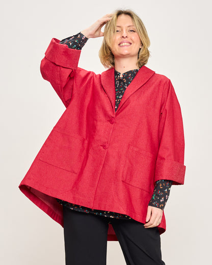 Flared Jacket in Stretchy Denim