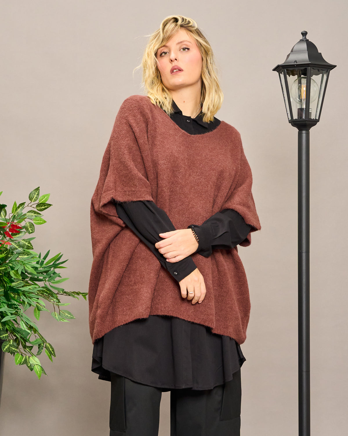 Gilet Oversize in Alpaca