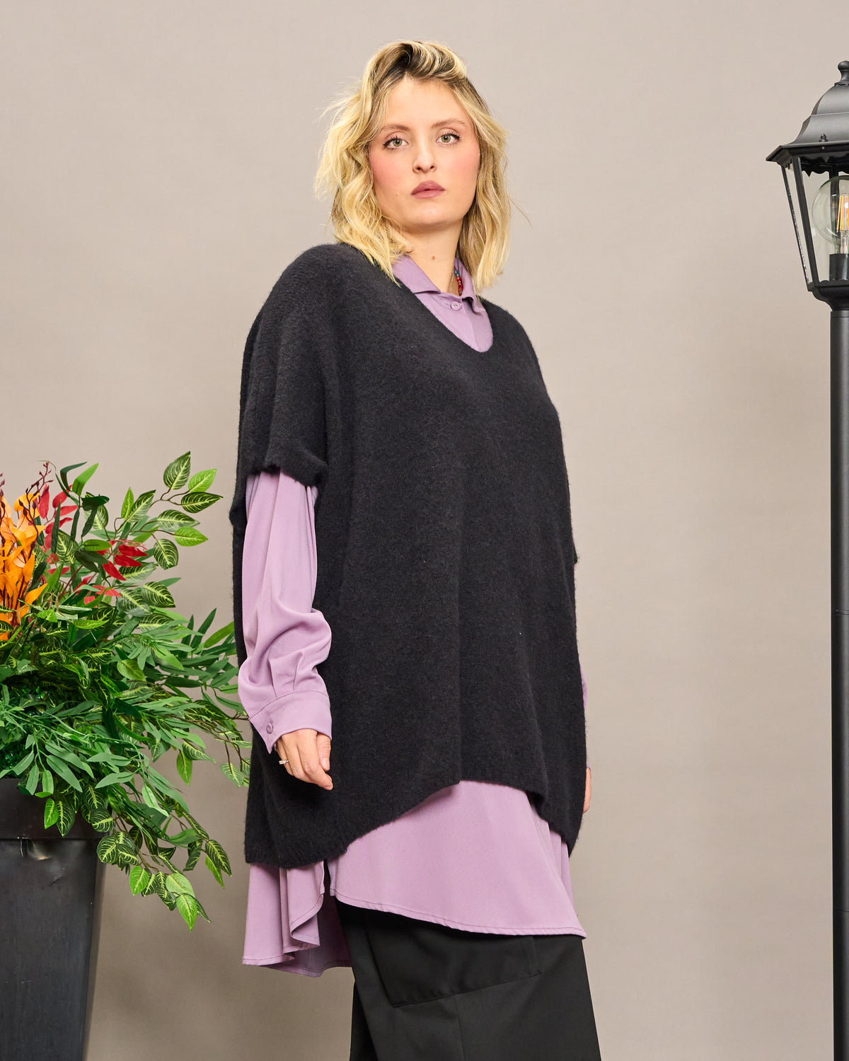Gilet Oversize in Alpaca