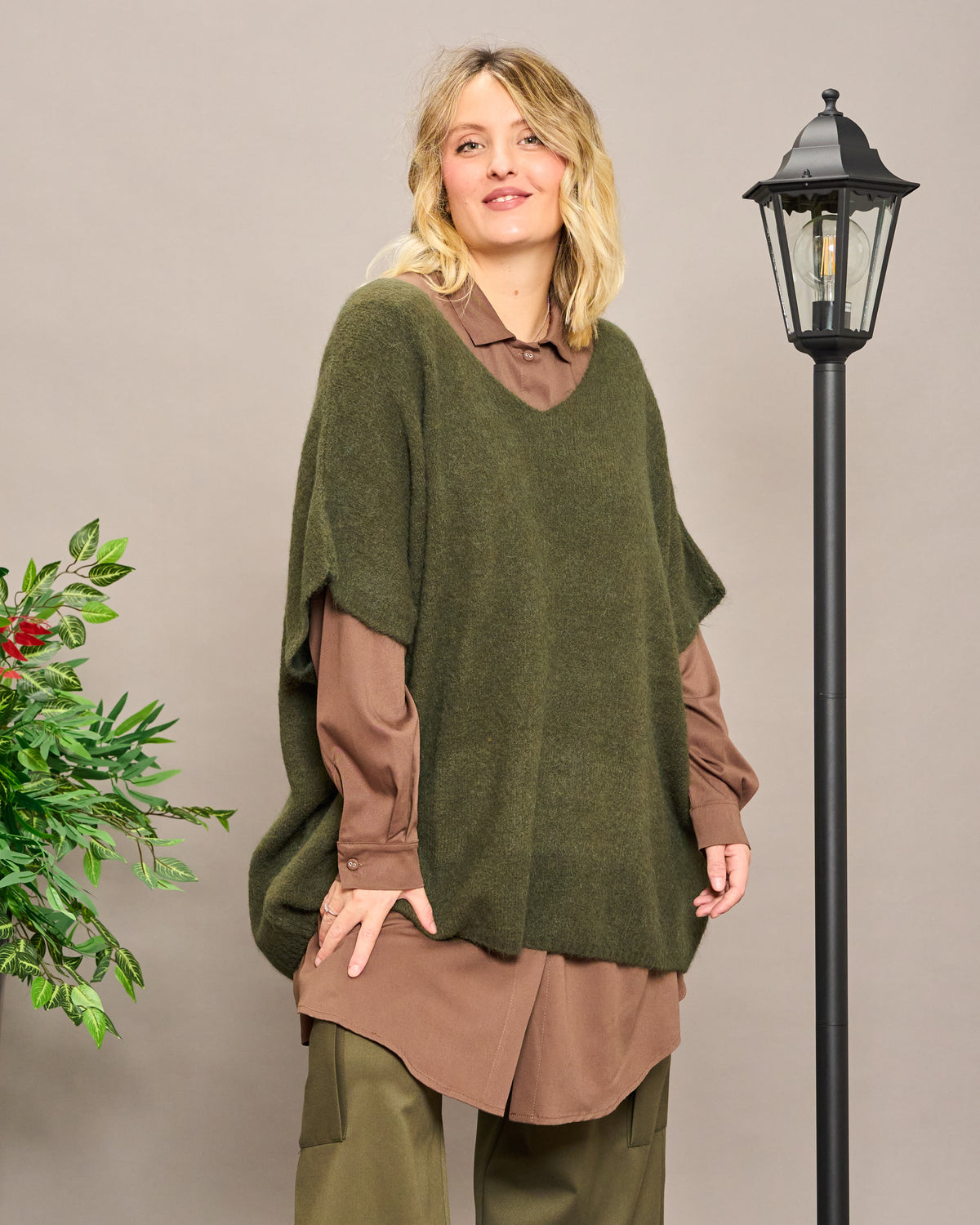 Gilet Oversize in Alpaca