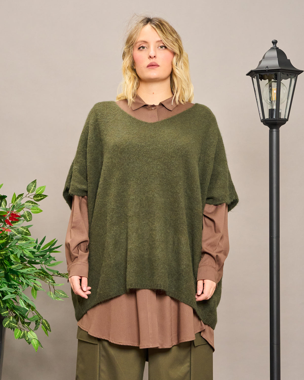 Gilet Oversize in Alpaca