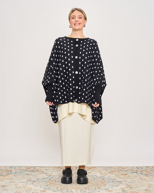 Polka Dot Cotton Maxi Cardigan