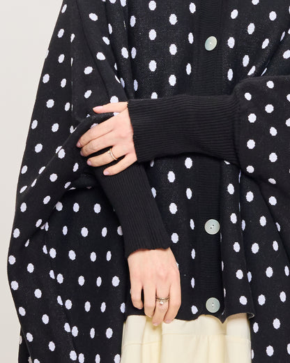 Maxi Cardigan a Pois in Cotone