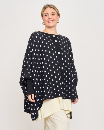 Maxi Cardigan a Pois in Cotone