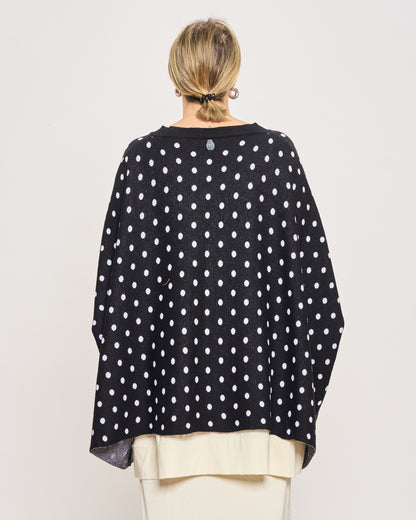 Maxi Cardigan a Pois in Cotone