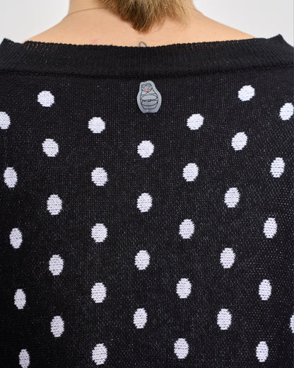 Maxi Cardigan a Pois in Cotone