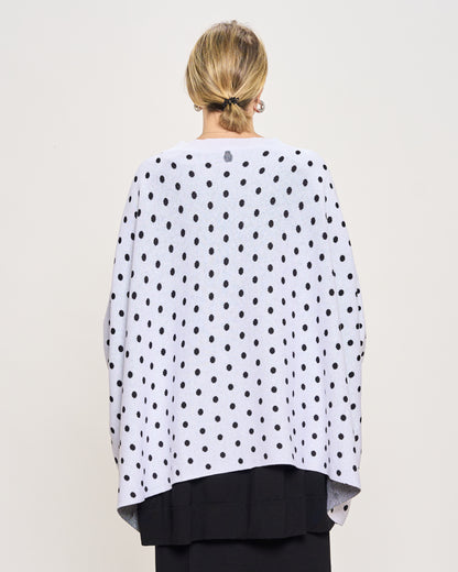 Maxi Cardigan a Pois in Cotone