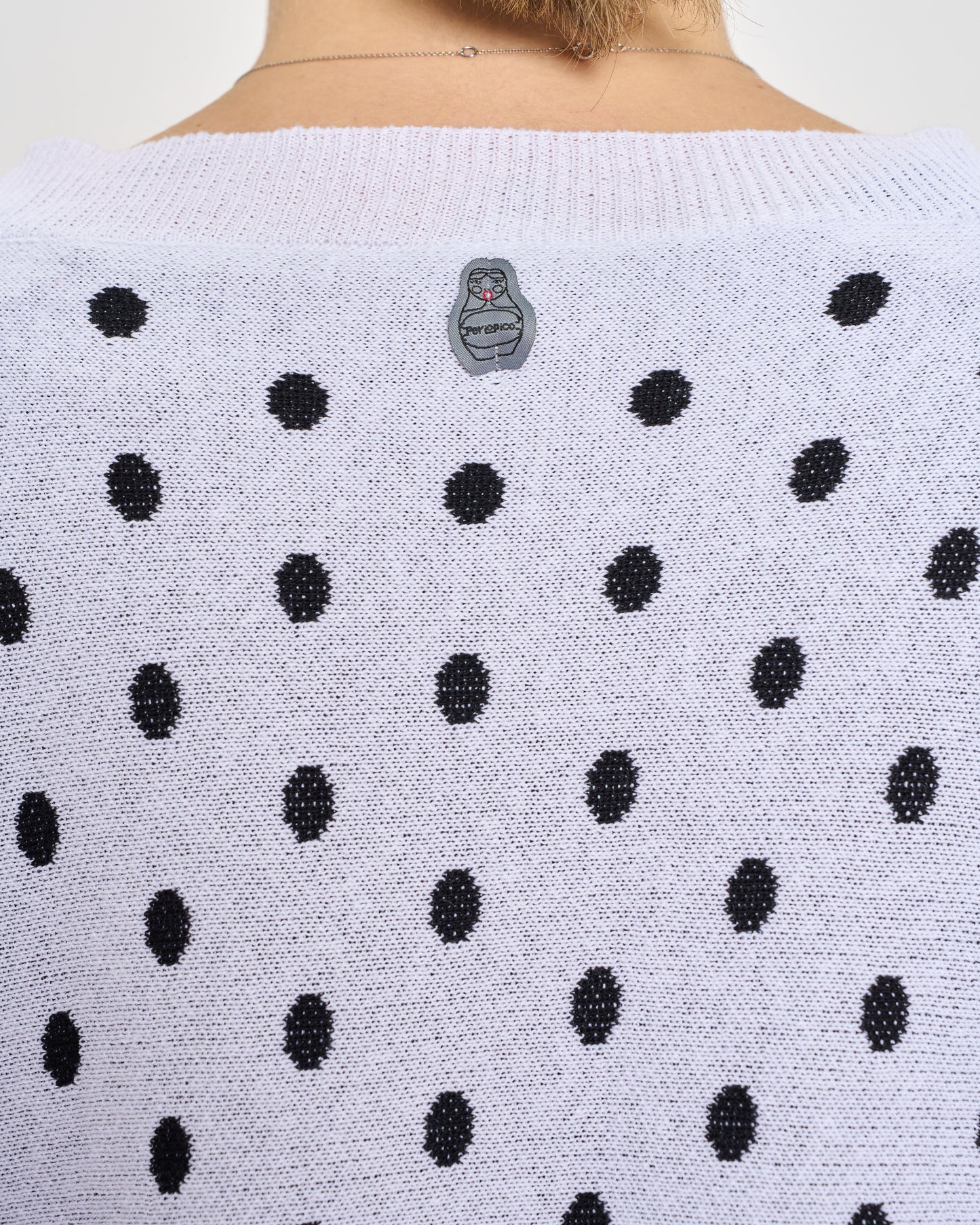 Maxi Cardigan a Pois in Cotone