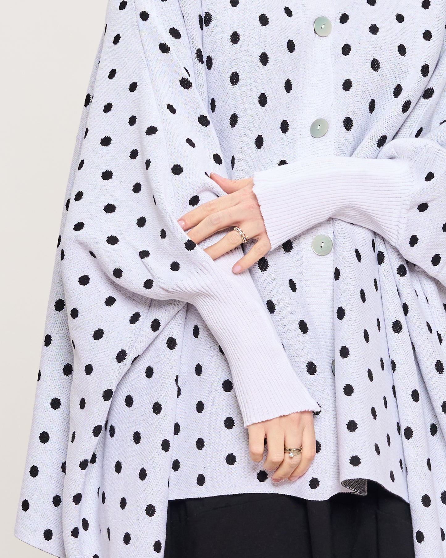 Maxi Cardigan a Pois in Cotone