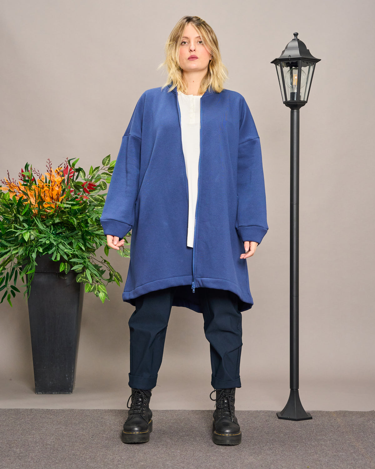 Flared Sweatshirt Jacket