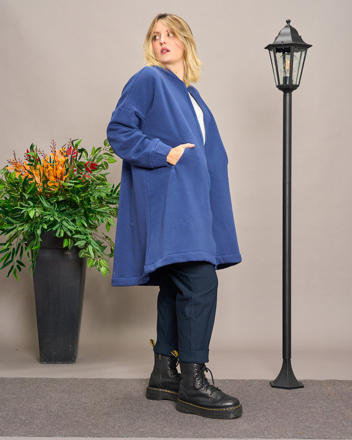 Flared Sweatshirt Jacket